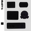 羽绒服补丁贴黑色刺绣徽章布贴衣服皮衣无痕修复破洞自粘装 饰贴布