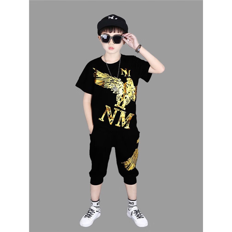 儿童装男童夏装套装七分裤运动夏季6中大童10男孩13夏天衣服7-8岁