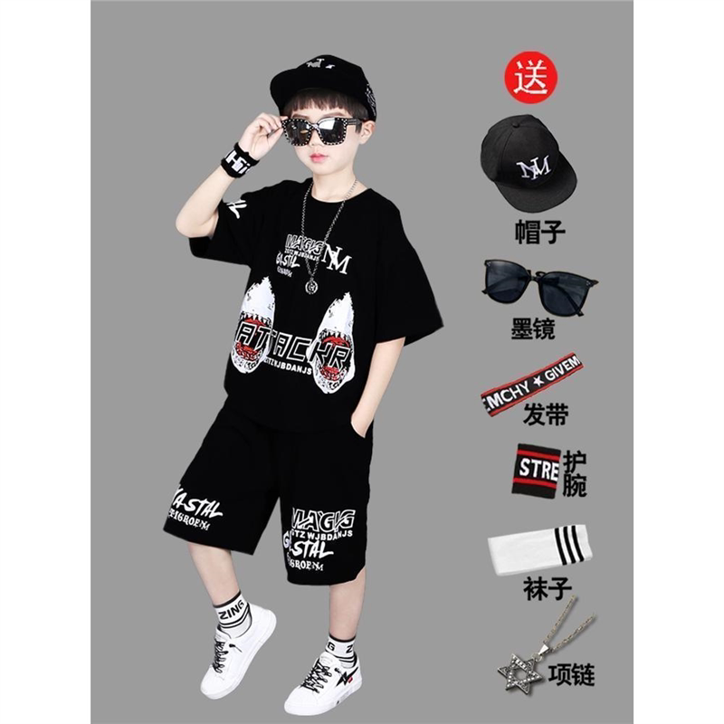 男童短袖T恤小孩夏天衣服中大童6儿童夏装9男孩洋气7帅气潮装8岁