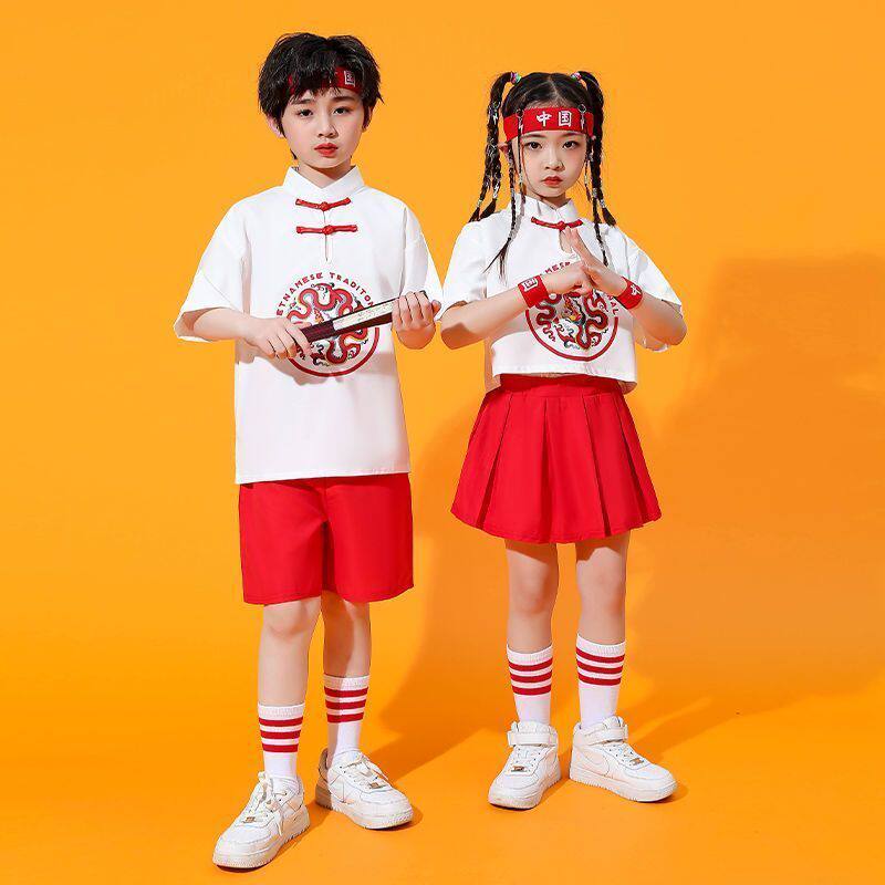 六一儿童中国风国潮表演服男女童啦啦操幼儿园团体运动会民族舞蹈