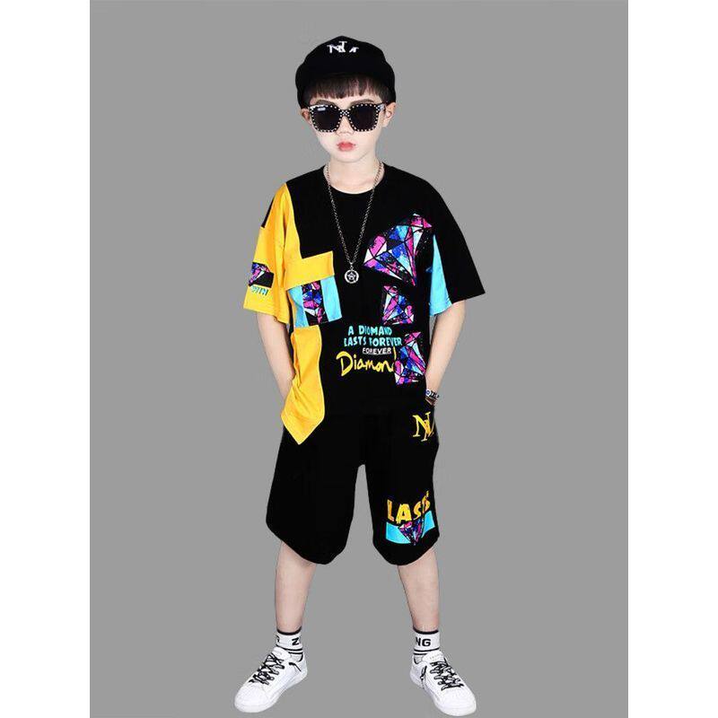男童夏装T恤两件套潮帅气时髦7儿童8运动中大童9休闲夏款10-14岁