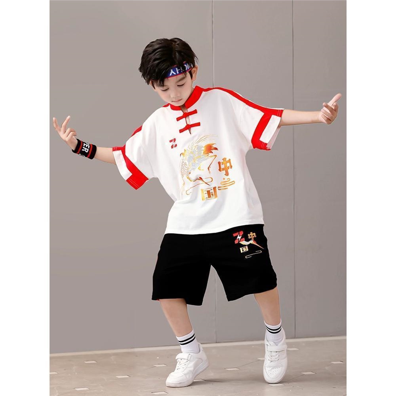 儿童唐装短袖男童T恤6中国风男孩7运动夏装2026新款中大童8-10岁
