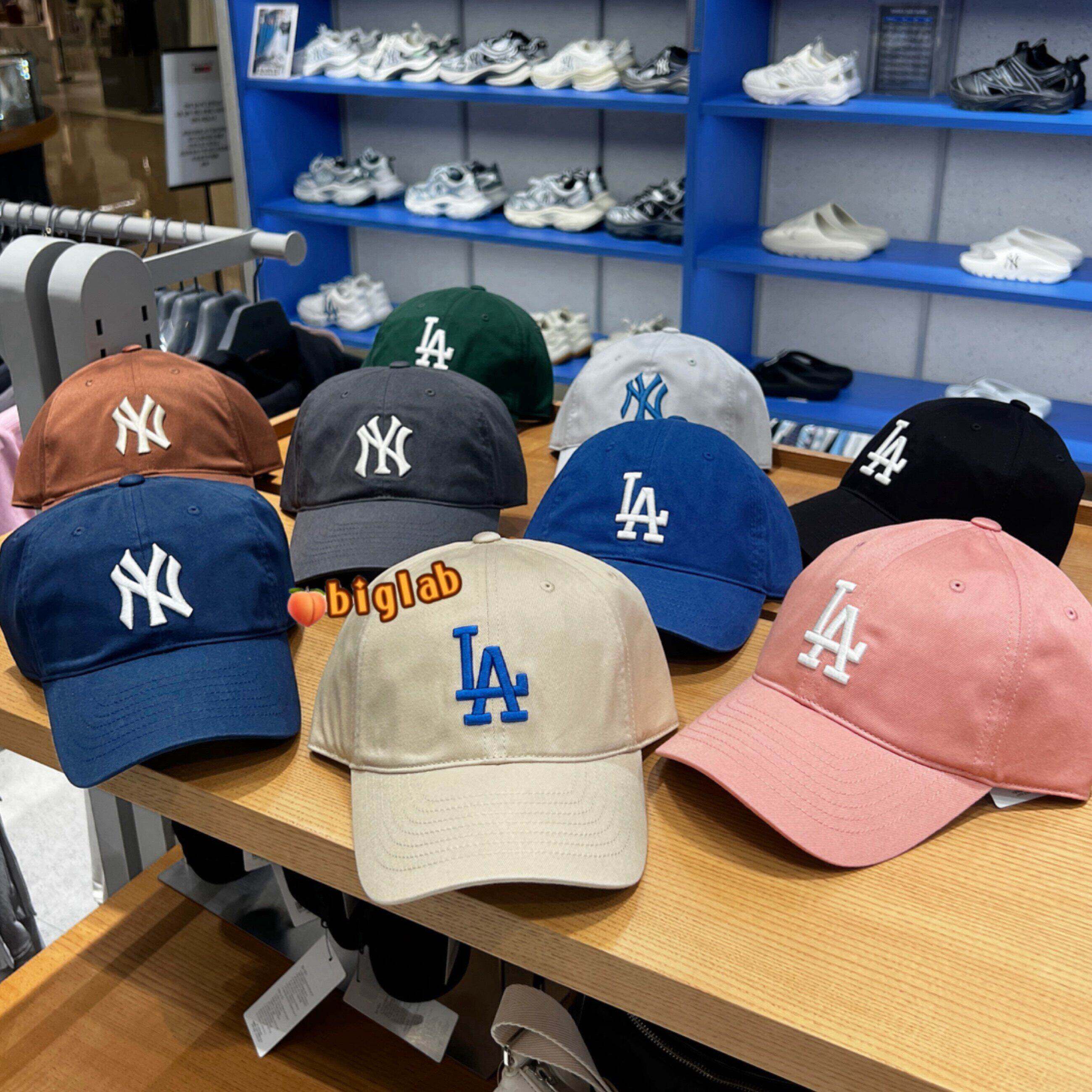 韩国mlb正品大标软顶弯檐棒球帽男女学生百搭复古鸭舌帽潮牌帽子