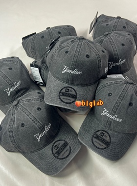 韩国newera牛仔棒球帽920灰色弯檐帽子男女字母刺绣鸭舌帽学生