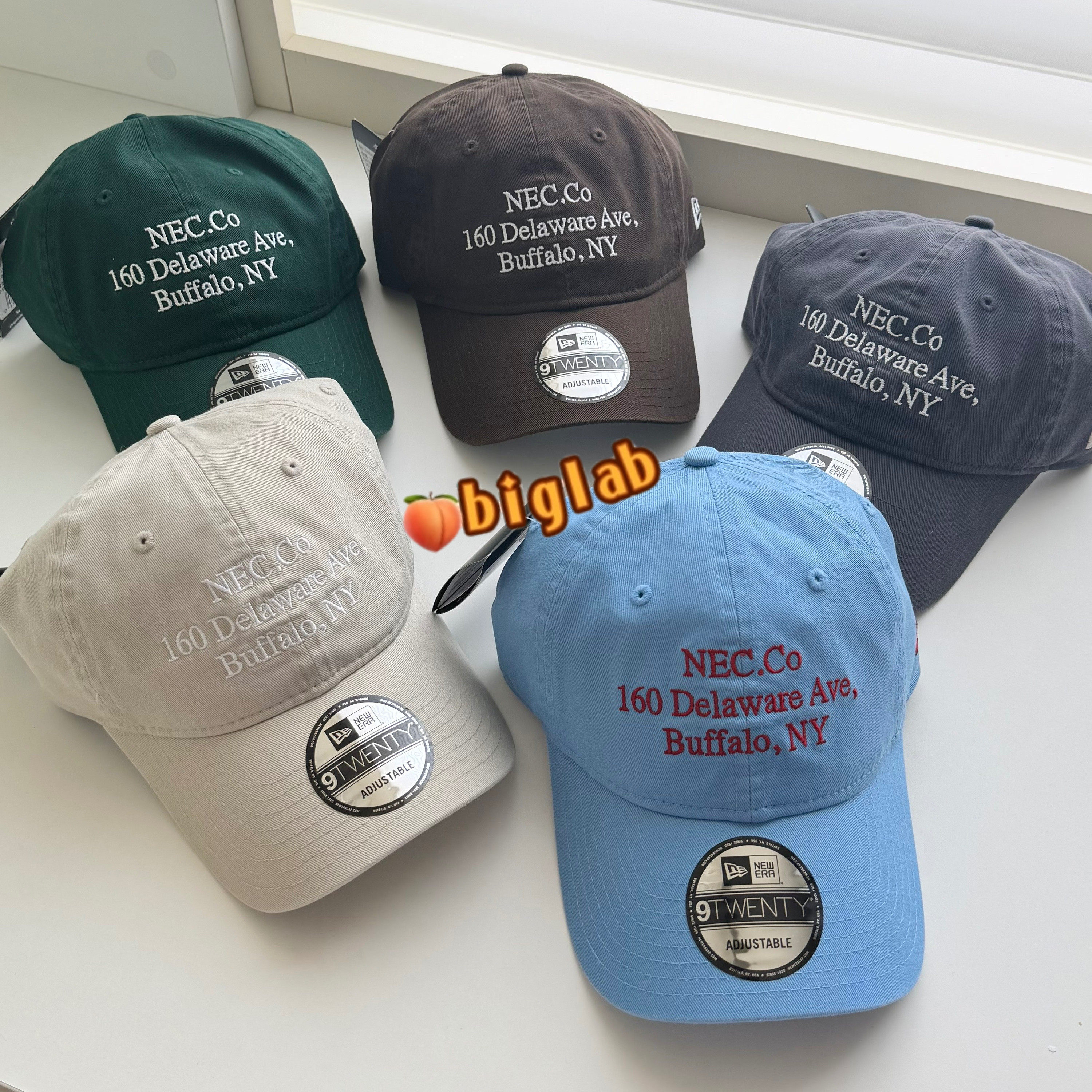 韩国Newera棒球帽正品字母刺绣软顶帽子920男女情侣同款鸭舌帽潮