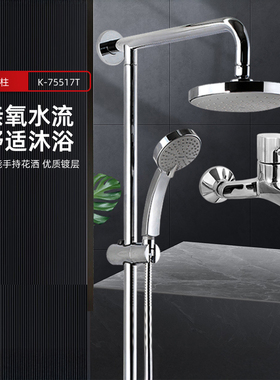 科勒淋浴花洒齐乐双花洒龙头挂墙式淋浴柱淋雨器套装K-R75517T
