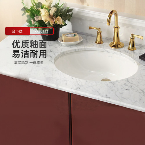 科勒台下盆洗手盆嵌入式椭圆形