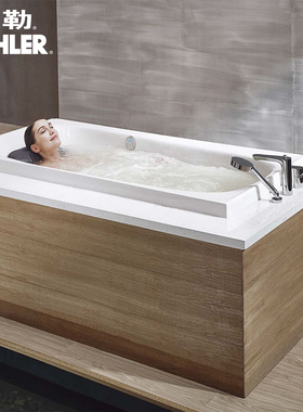 科勒皓玥成人家用冲浪按摩奢华嵌入式浴缸76441T/76442/76445-NW