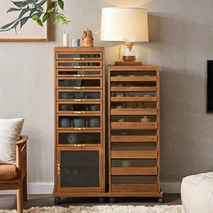 美式实木茶水柜牙科柜简约客厅置地茶具柜茶叶柜首饰文玩手串柜子