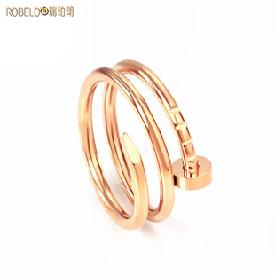 Rings Nail 满天星钛钢男女情戒 ins风轻奢螺旋食指手饰钉形指环