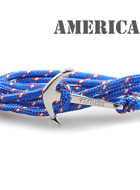 热卖 船锚手链 鱼钩维京海盗 SA8银色 美国