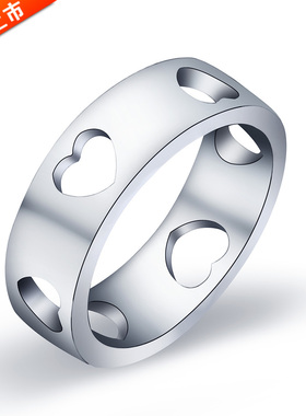 光面镂空韩版时尚风银戒指深圳厂