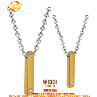 轻奢长吊坠镶钻不锈钢情侣璀璨时光链钛钢项链 Diamond necklace