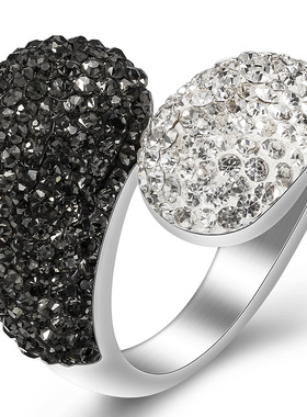 欧美风不规则镶钻女士首饰戒指