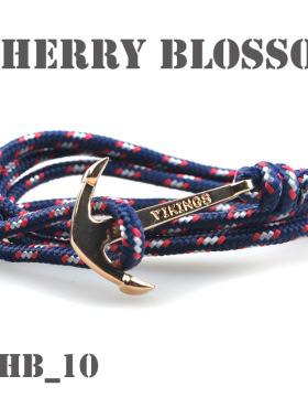 爆款VIKINGS 热卖 尼龙绳船锚手链 鱼钩维京海盗A金色