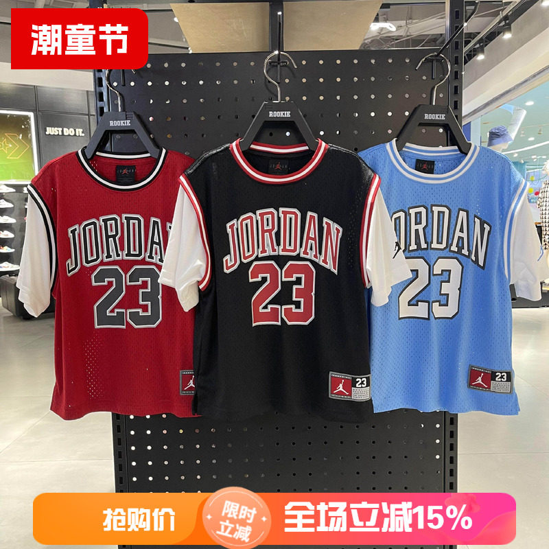 JORDANAJ飞人童短袖假两件T恤
