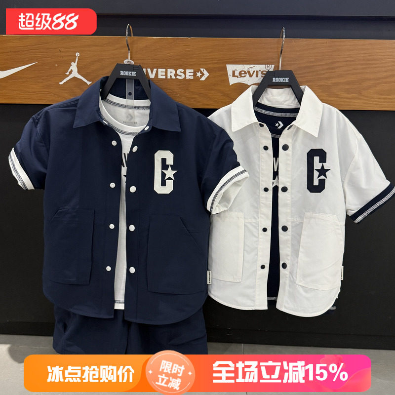 匡威复古翻领短袖字母棒球服