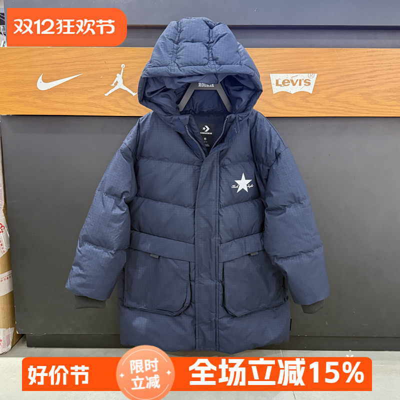 CONVERSE匡威25年冬宽松百搭儿童时尚保暖中长款羽绒服CV2542036