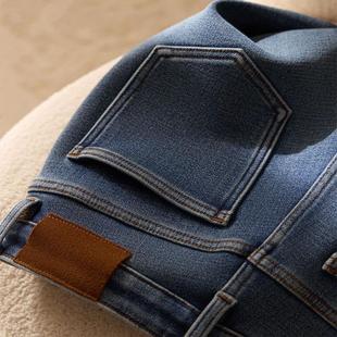 女烟管裤 2层白鹅绒蓄热保暖 御寒羊毛真丝法棍直腿羽绒牛仔裤