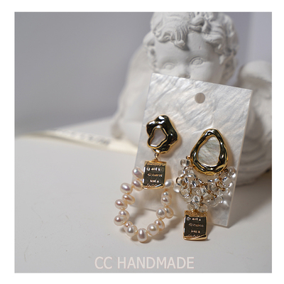 cc手作日系耳环耳饰珍珠吊坠ins