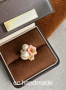 cc手作 《花丛》手工捷克珠串珠戒指温柔棉花珍珠高级感指环百搭