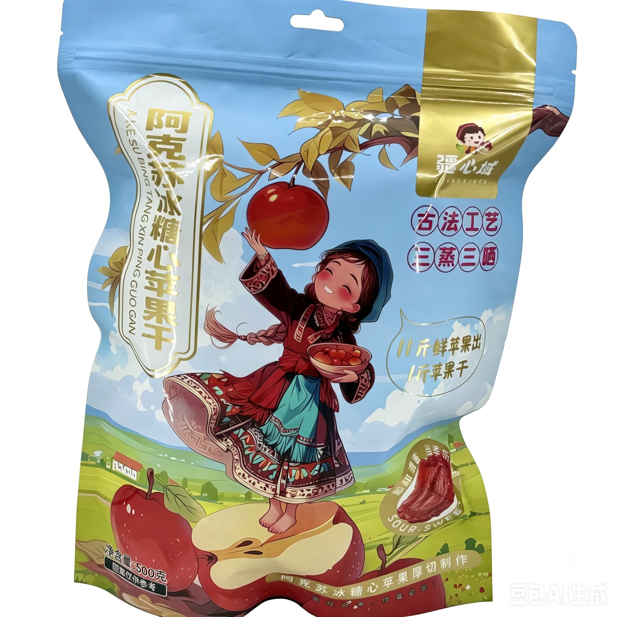 疆心域阿克苏冰糖心苹果干500g