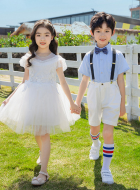 毕业拍照礼服爱的华尔兹舞蹈服男女儿童白色公主裙枕边童话演出服