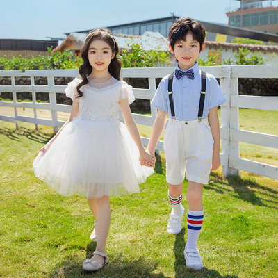 毕业拍照礼服爱的华尔兹舞蹈服男女儿童白色公主裙枕边童话演出服