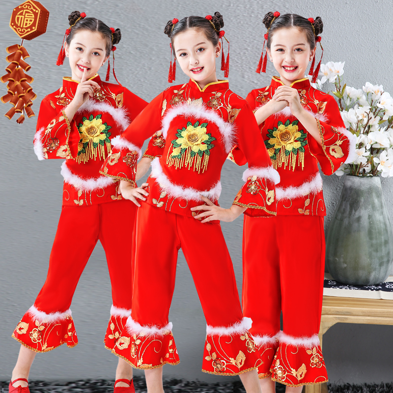 幼儿福气要来到过新年乐淘淘演出服儿童张灯结彩喜庆舞蹈服中国风