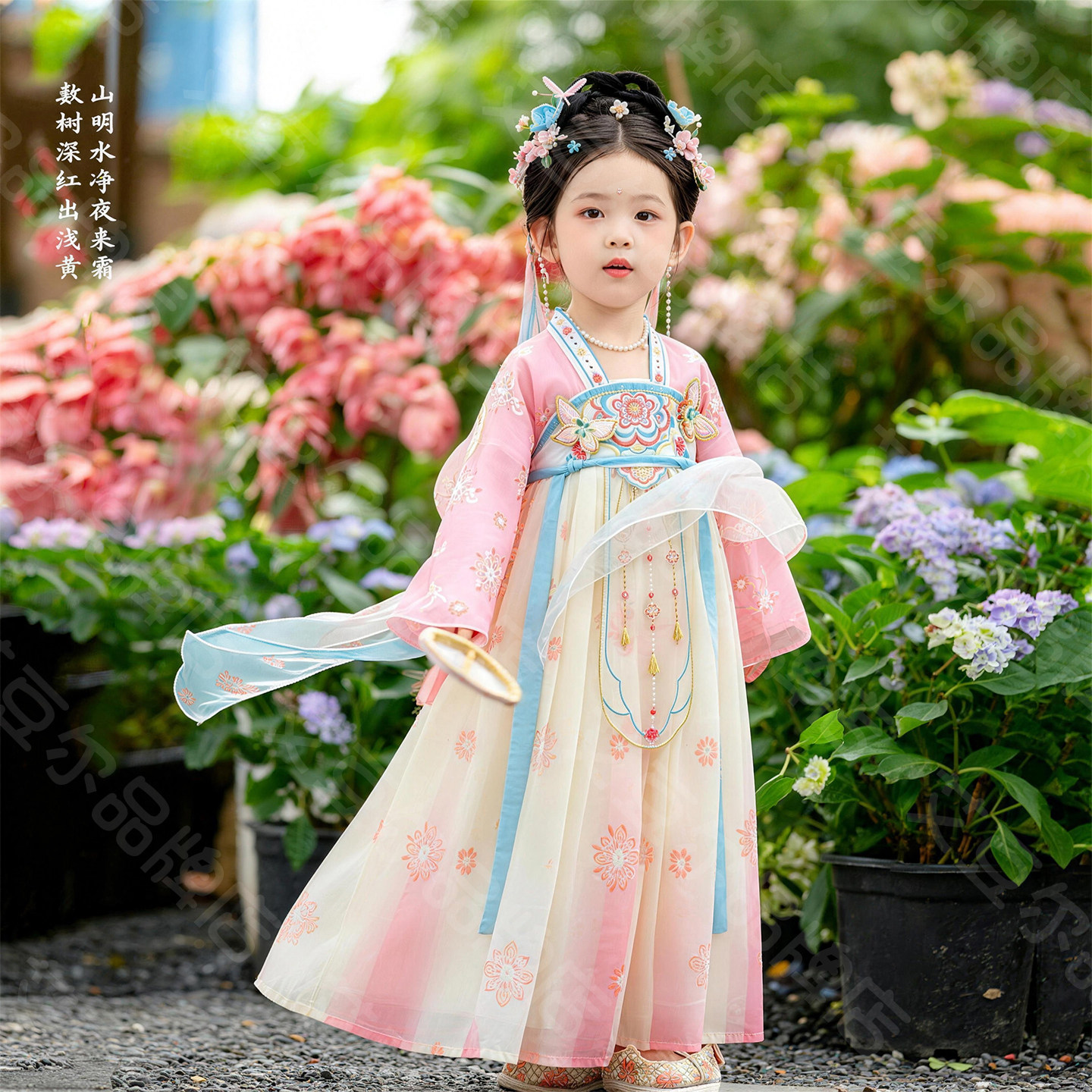 中秋女童汉服襦裙新款幼儿古风舞蹈蝴蝶梦演出服南风知我意舞蹈服
