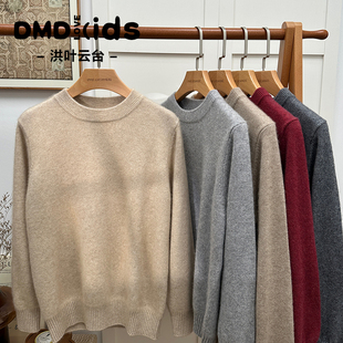 DUMENGDUO洪叶云台100%男女士羊绒衫纯色加厚毛衣套头圆领百搭冬