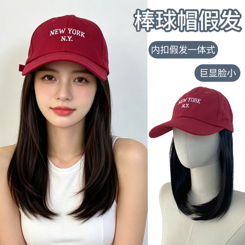 2026新款女短发仿真棒球帽假发图片