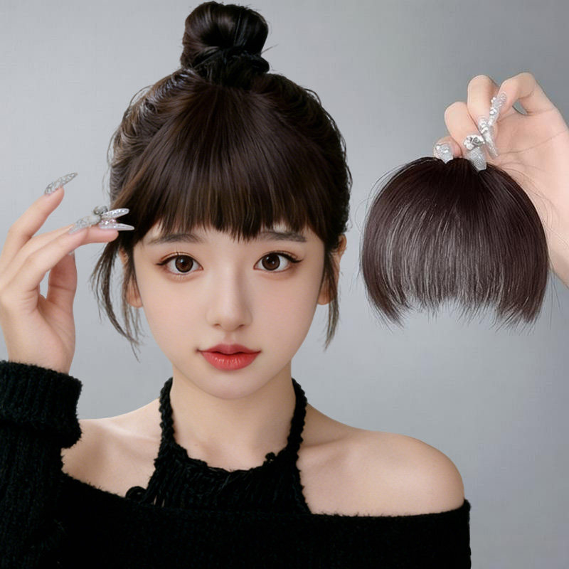 狗啃刘海假发头发假刘海女自然前额假发片日常碎头帘眉上刘海新款