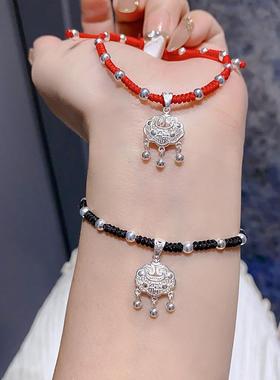 纯银长命锁宝宝儿童女生平安锁