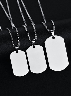 欧美男士军牌项链个性韩版情侣