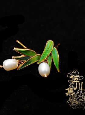 DIY复古铜镀金羽毛点翠工艺汉服