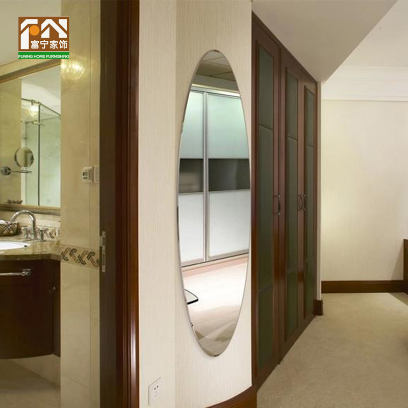 贴墙穿衣镜简约宿舍全身镜试衣镜防爆壁挂椭圆形衣柜客厅玄关镜子