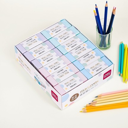 得力拉丝橡皮擦小学生专用橡皮考试少屑4B美术橡皮擦不留痕71051