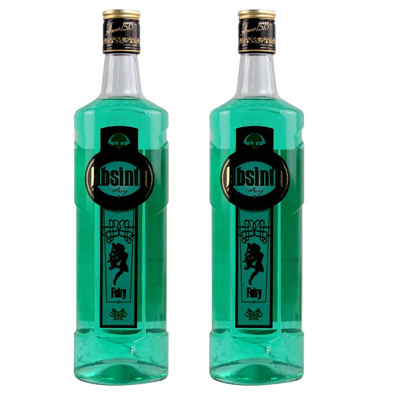 特惠大瓶700ml*2捷克70度原瓶进口烈酒绿闪电苦艾酒absinthe送勺
