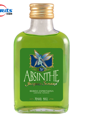 洋酒烈酒70度100ml西班牙进口自由绿精灵苦艾酒absinthe高度酒