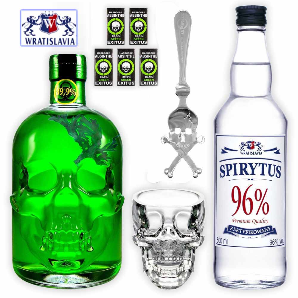 9度德国绿魔骷髅苦艾酒 波兰进口96度生命之水伏特加