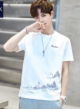 TEEK国潮T恤男短袖体恤 2026夏季纯棉中国风青少年冰丝半袖上衣服