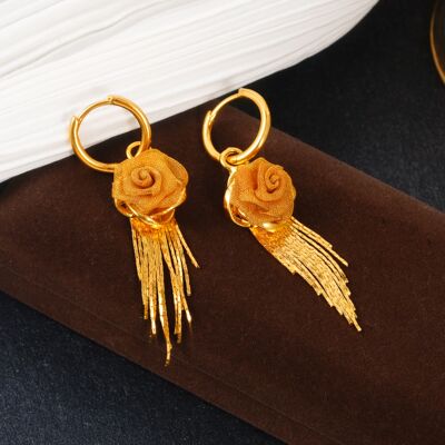金色耳饰女甜美风原创设计优雅日韩时尚复古耳环N2979