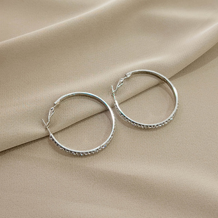 气质奢华银色圈圈 大气潮流大圈圈N1560 女款