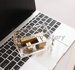 商务送礼高端亚克力透明便签盒名片盒学生办公文具留言桌面便笺盒