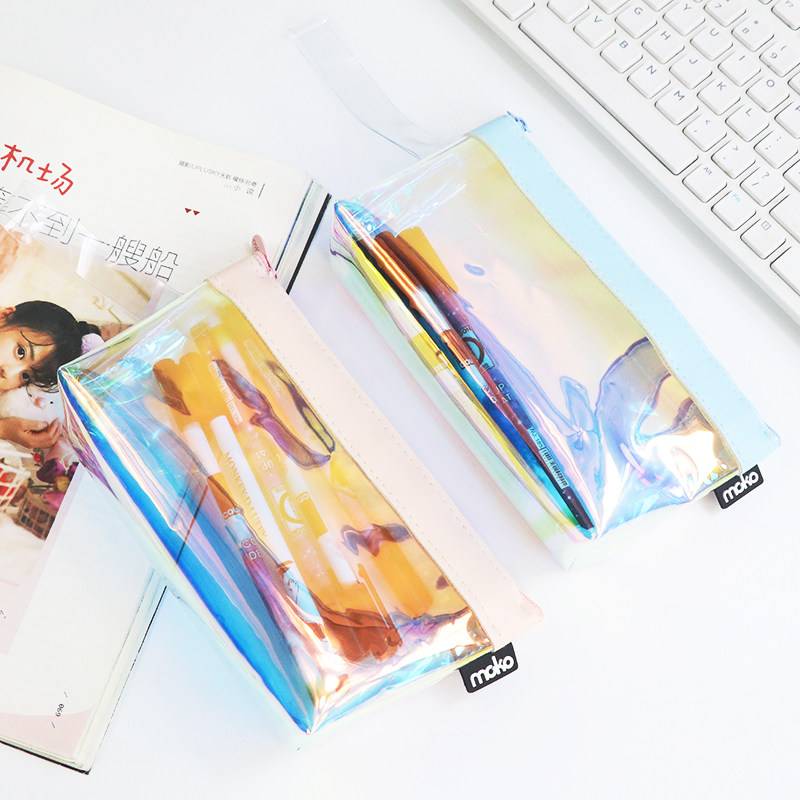 镭射大容量铅笔袋韩国创意透明原宿炫彩文具收纳袋女生可爱化妆包,文具电教/文化用品/商务用品,笔袋,淘宝优惠券,粉丝福利购,淘宝优惠卷
