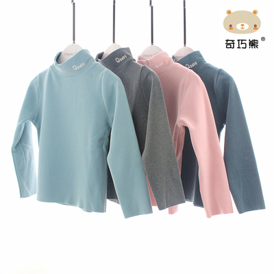 女童高领打底衫加绒儿童男童上衣