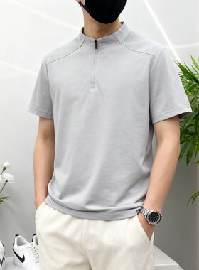 W7170-佳豪家夏季新款180g麻桑皱速干吸湿排汗立领拉链