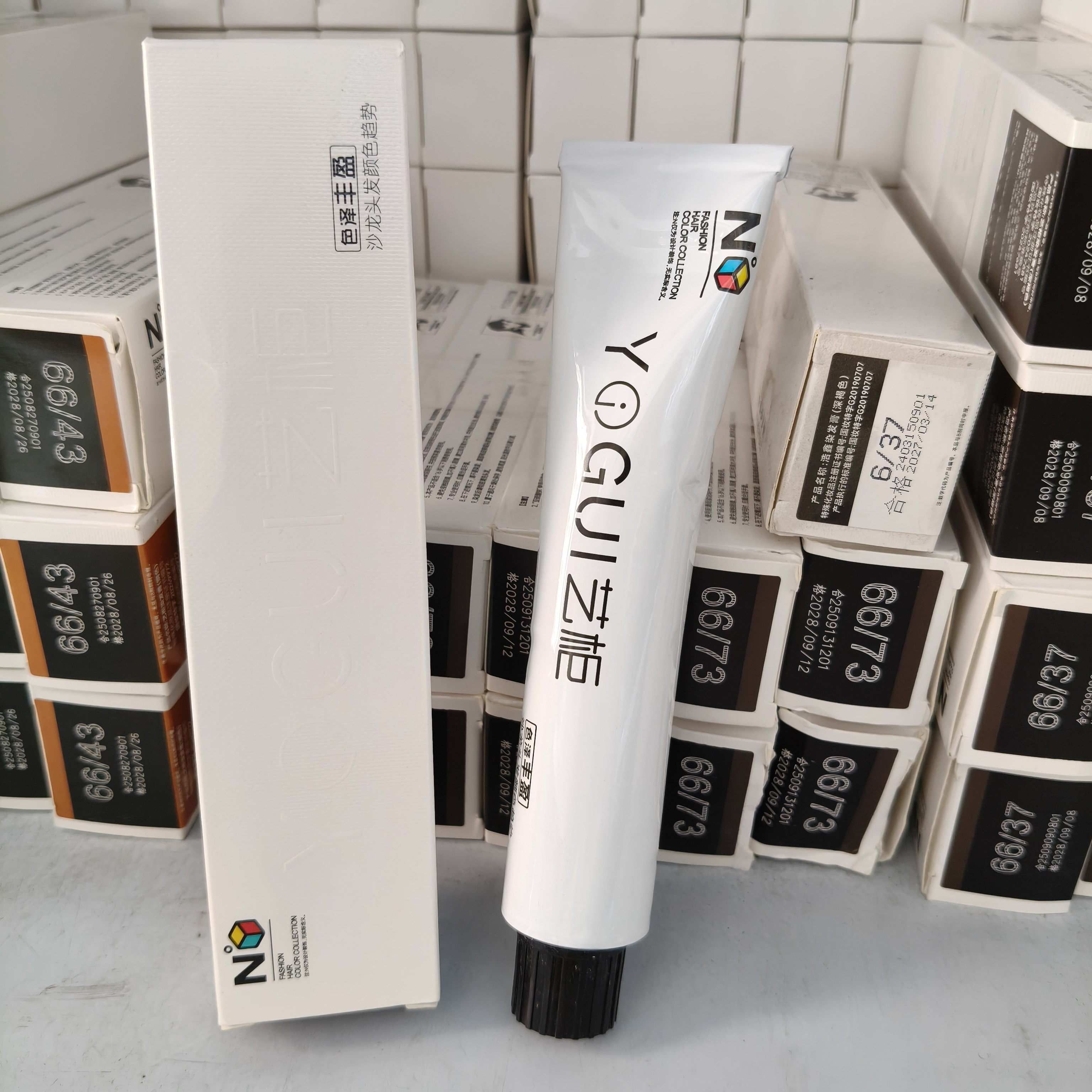 潮彩贝色染发膏单支染膏发廊专用配双氧潮色工具色闷青亚麻100ML