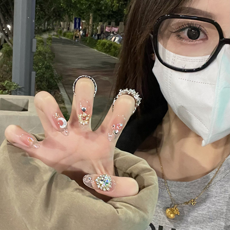 小红书网红同款穿戴甲贴片水冰月美少女战士可拆卸假指甲成品甲片